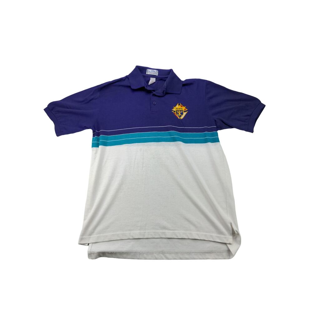 Mens Vintage Sea Palms by Hartwell Polo Shirt Size XL Blue & White Logo